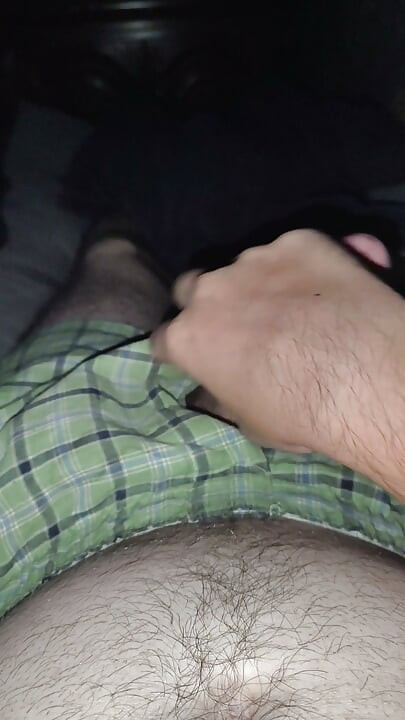 Messy cum shot in green boxers