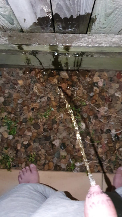 UNCUT FORESKIN PISS ON FENCE