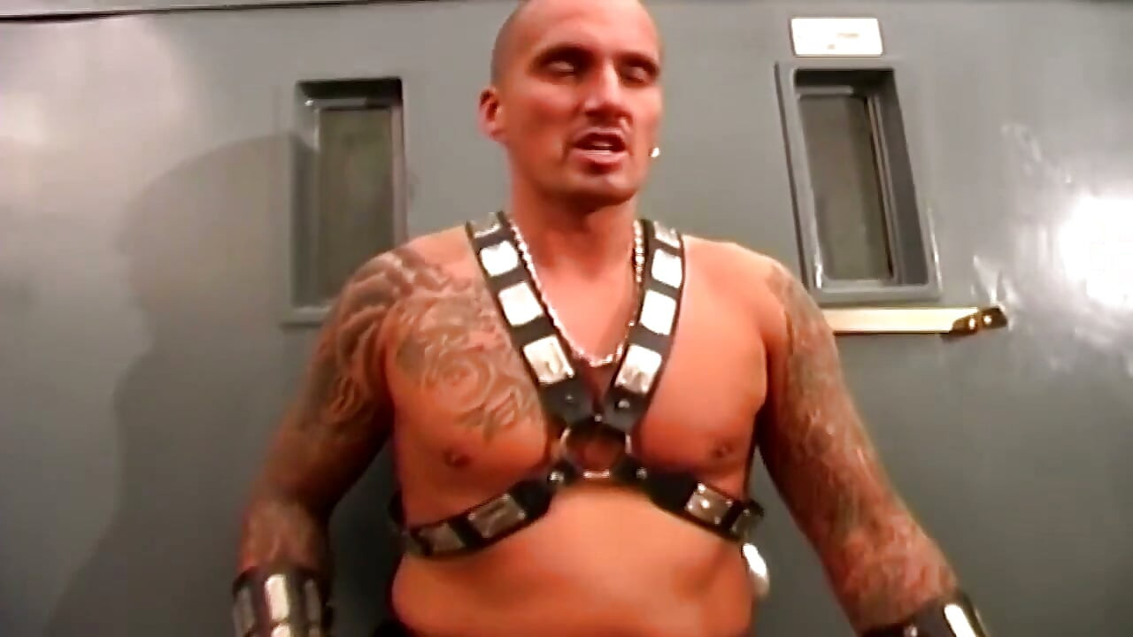 Cum Dripping Ass Spread Wide in Leather BDSM Session
