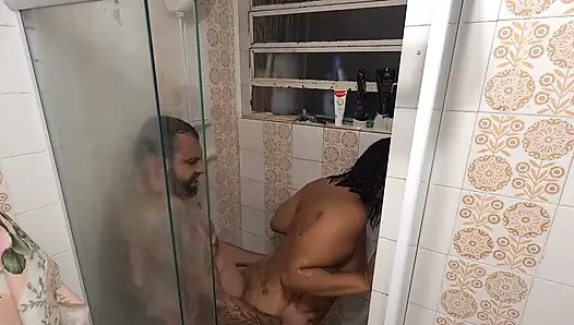 Pleasure Bath: Nicoly Mattos Took Lots of Cum on Her Little Ass Under the Shower!