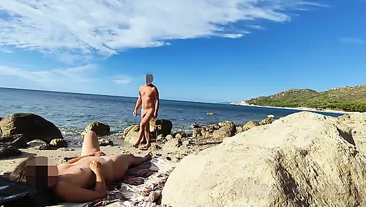Strangers Caught My Wife Touching and Fucking My Big Cock on a Nude Beach