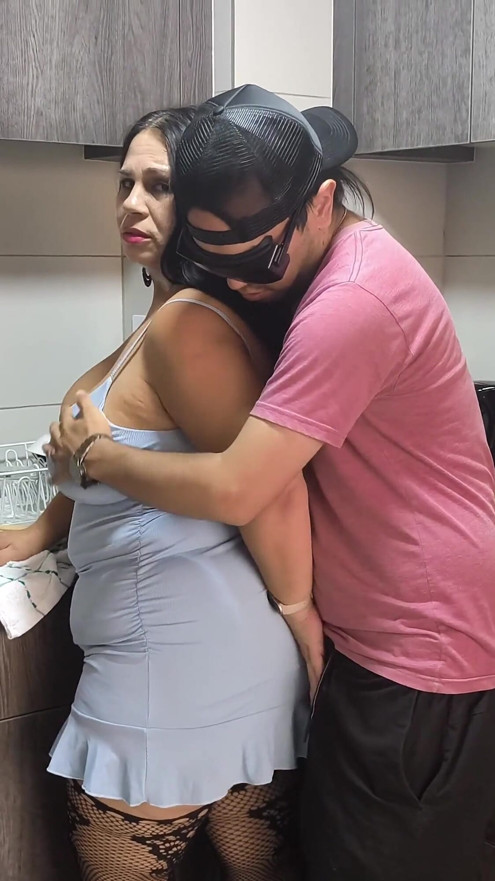 BBW MILF Stepmom Fuck Kitchen - Full Video for Fans