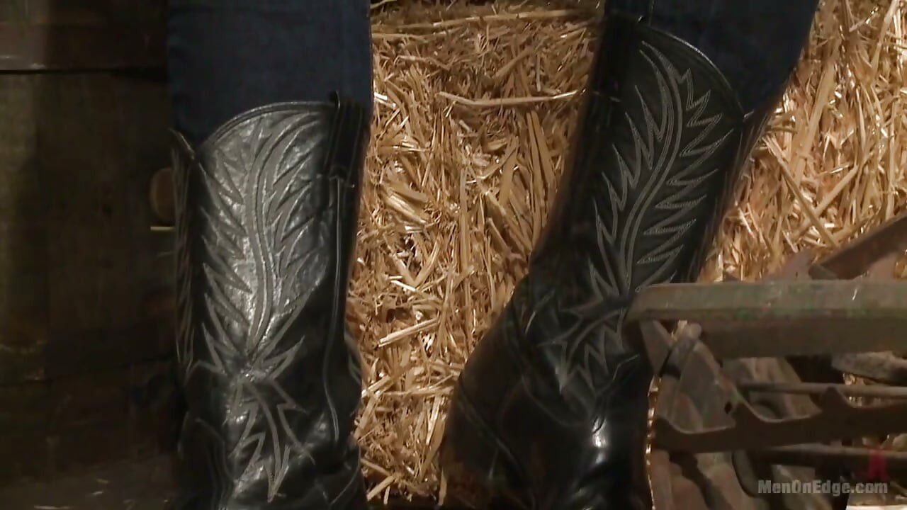 Hot Cowboy Tied up for the First Time and Shoots a Load Onto His Face!