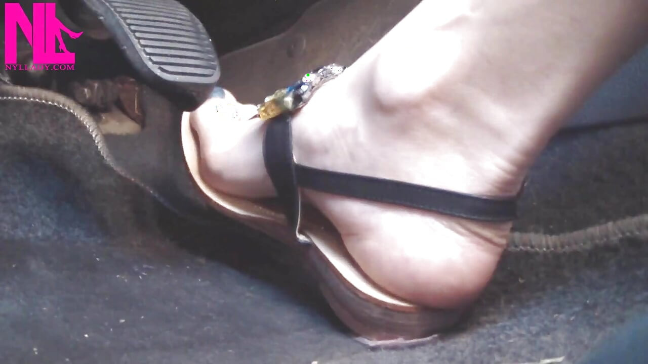 Sexy Driving My Turbo Disel Bravo with Manual Transmission in Solo Soprani Flip Flops