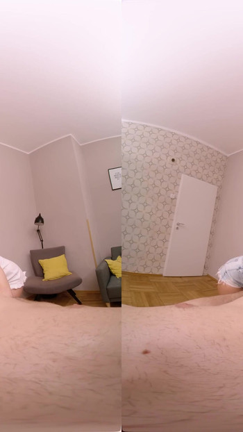 Powerful moment from "Two Girls Take Turns Massaging My Cock - Virtual Real Porn"