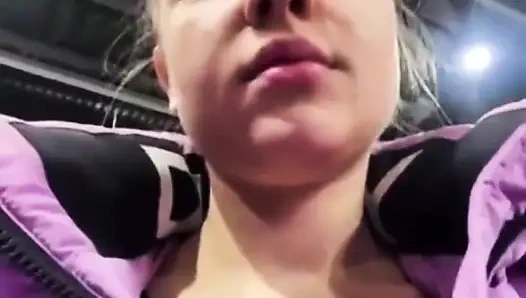 Masturbate and Vibrating Pussy in Locker Room