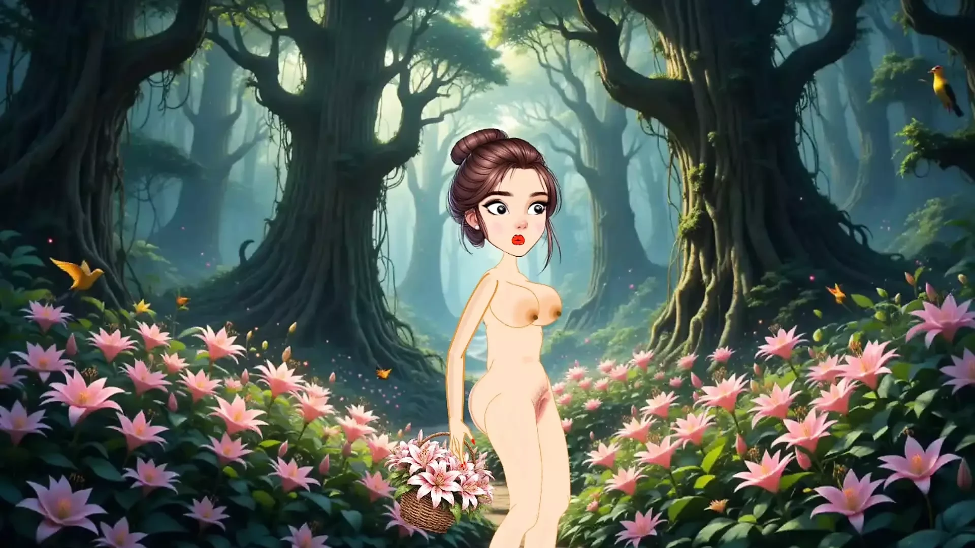Fucked a girl in the jungle and also licked the girl's pussy.