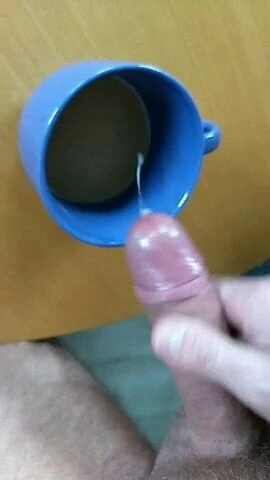cumshot in Coffee cup
