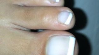 Lange teennagels Franse tips