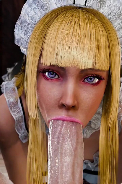 3D Hentai Porno: Žestoki Seks! s prekrasnom plavušom (svršavanje pičke) Spašavanje guzice
