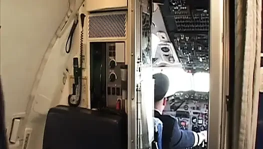 Randy Pilot ласкает сексуальную брюнетку в кабине члена