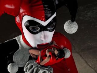 Giant Harley Quinn Eats Catwoman