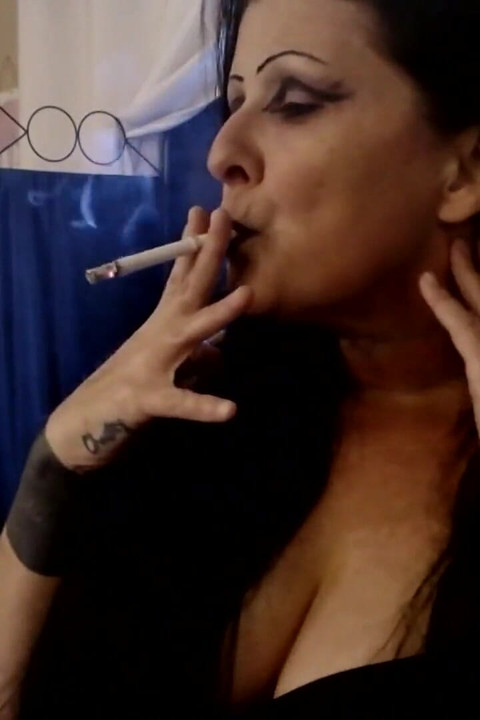 Nighttime Goth Girl Smoke Break