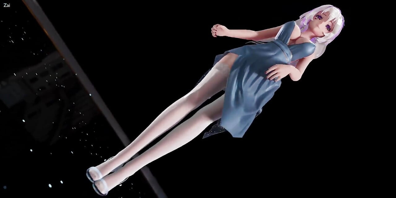 [mmd] Chocolate Cream Lingerie Dress; White Stockings; High Heels; Striptease