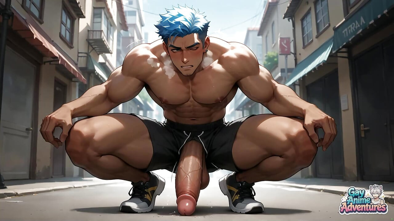 Two Ripped Studs Clash on a Sunny Street, with the Bazooka Fellow Providing a Sweet Unload of Spunk - the Best Gay XXX!