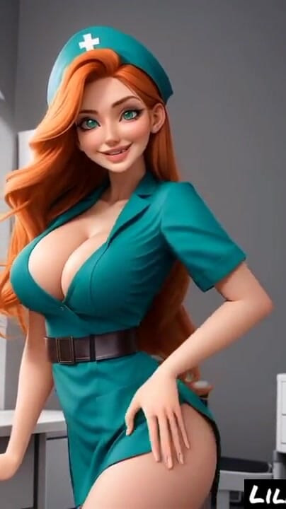 Lila Ginger nurse at hospital (Ai model) | Clip 1