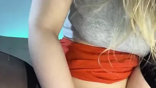 Squirting with dildo and boobs oil show with jucielussie