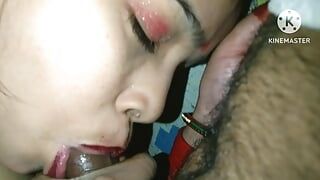 Karva Chauth Special: Newly married Meenarocky had First karva chauth sex and had blowjob Cum in mouth with clear Hindi