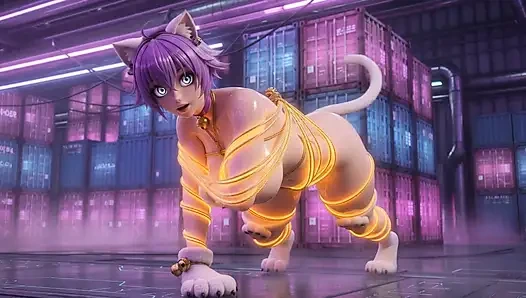 Shibari Catwoman 3D Hentai Ropes Suspension Big Tits Ass Fuck