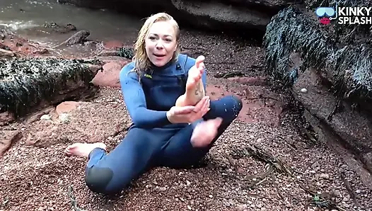 Salty Wetsuit Toe Sucking Slut