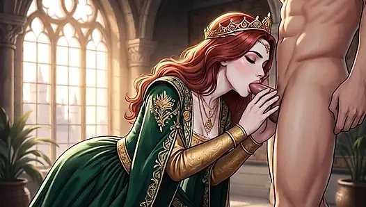 Hot AI princess lets you fuck her in her palace