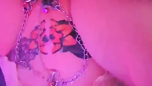 Chained swollen pussy fucked deep by a huge cock
