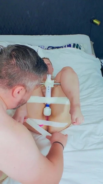 Captivating moment from "one girl in bondage 2 vibrators many orgasms and squirt"