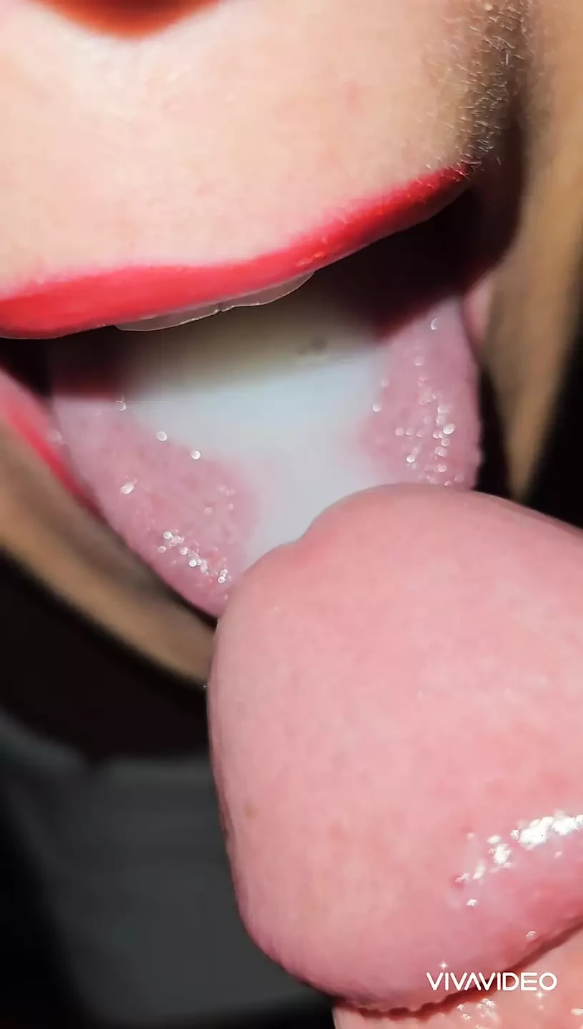 Bitch can't get enough cum from a beautiful dick.