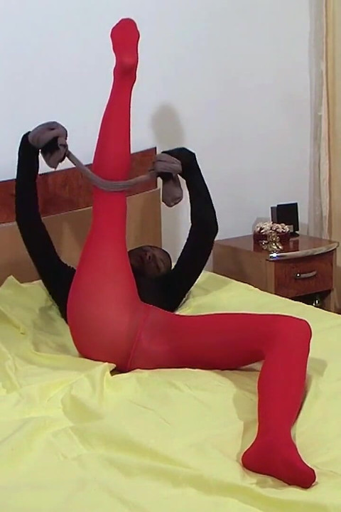 Tied legs with pantyhose