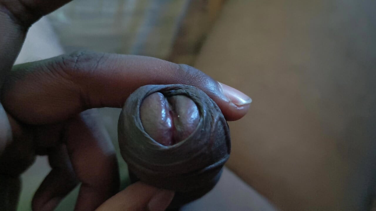 Indian boy masturbating with thick, long and huge dick.