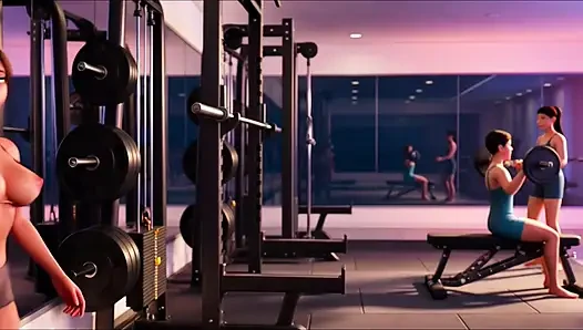 Two Hot Friends Share Tender Breastfeeding On Bus Then Shower And Intense Sweaty Gym Workout With Ripping Clothes