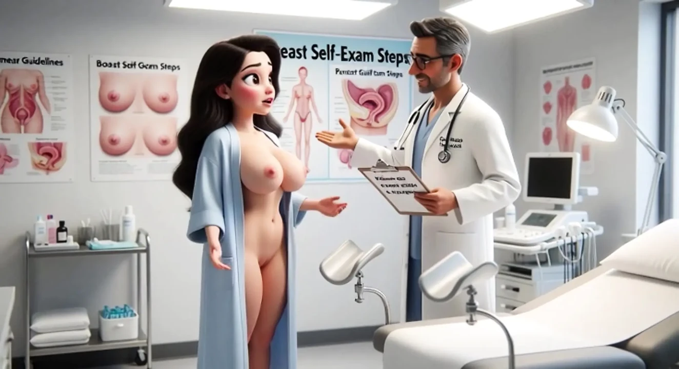 Beautiful Curvy Brunette Woman Patient Undergoes Professional Gynecological Examination Whilst Completely Nude