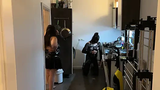 Fetish Lofts Clean-up Session with TV Slave Part 1-3