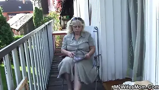 Fucking old mother in law outside