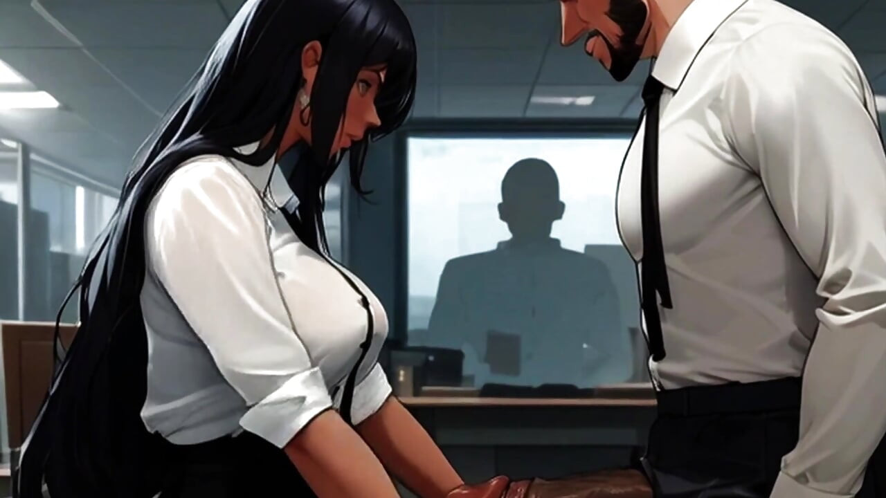 Sexy secretárias acariciam grandes paus pretos no trabalho o dia todo