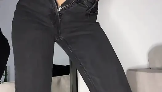 Omorashi Girl Wetting Her Jeans On Purpose: Got Desperate With Huge Bladder Bulge To Piss My Pants For You