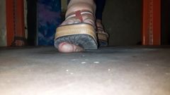 Bbw Cockbox Trample wearing wedge sandals