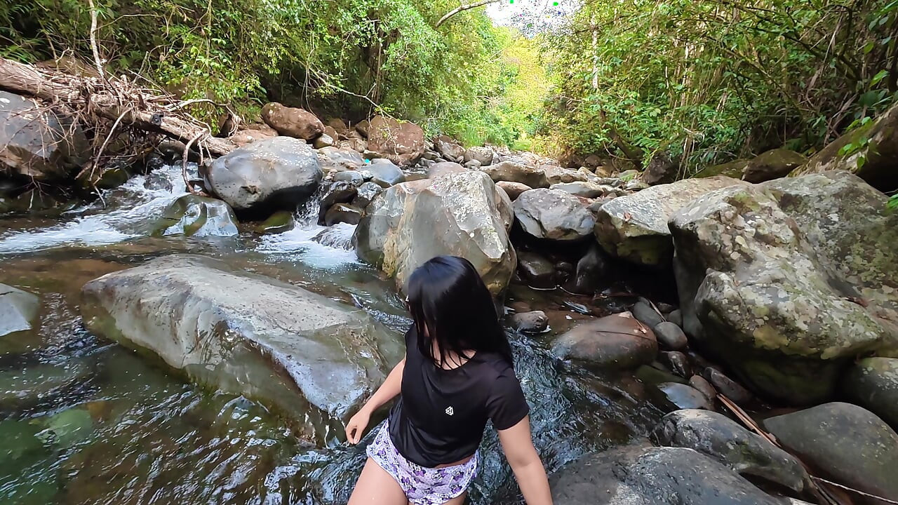 PART ONE fucking in the river.. SEX IN PUBLIC a madness lets her face be filled with cum