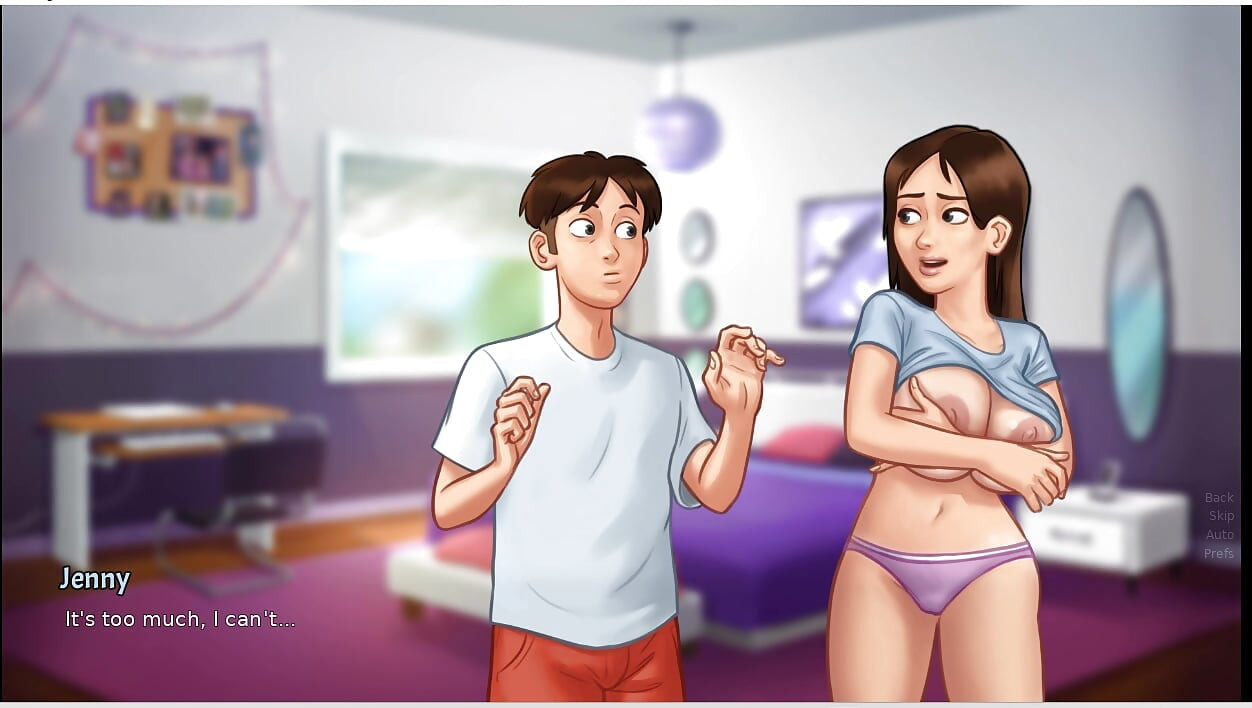 Summertime saga - tabú - juego de roles - fantasía - porristas sosteniéndose tetas caídas y alegres