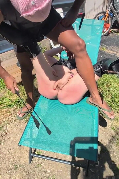 Domination Session for This Mature Woman in the Garden.
