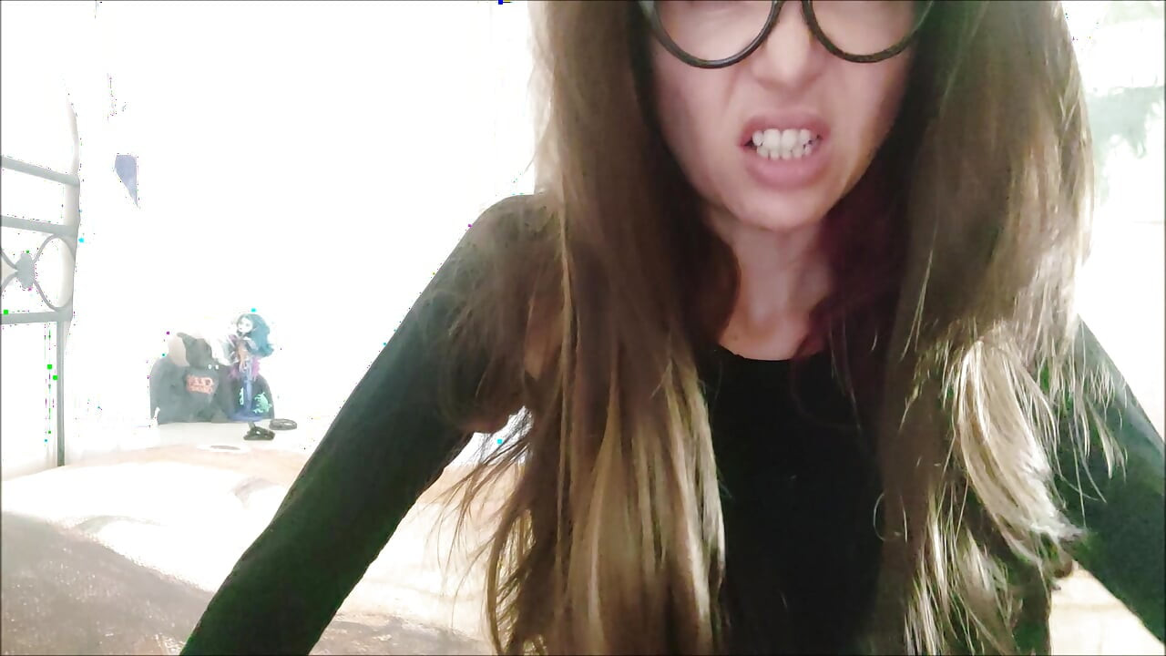 Rude foul-mouthed girl makes you with hot language