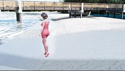 MILF of Sunville 74 Myself and Sarah Almost Got Caught Then We Fucked on the Beach