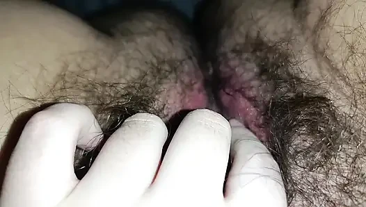 Fat hairy pussy fingering