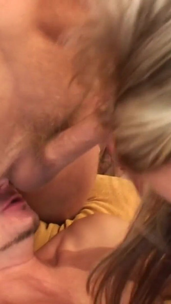 Must-share moment from "Blonde riding dick lets bi boys and lesbian friend join"