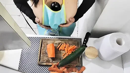 I shove a huge cucumber up my hungry asshole - Fetish