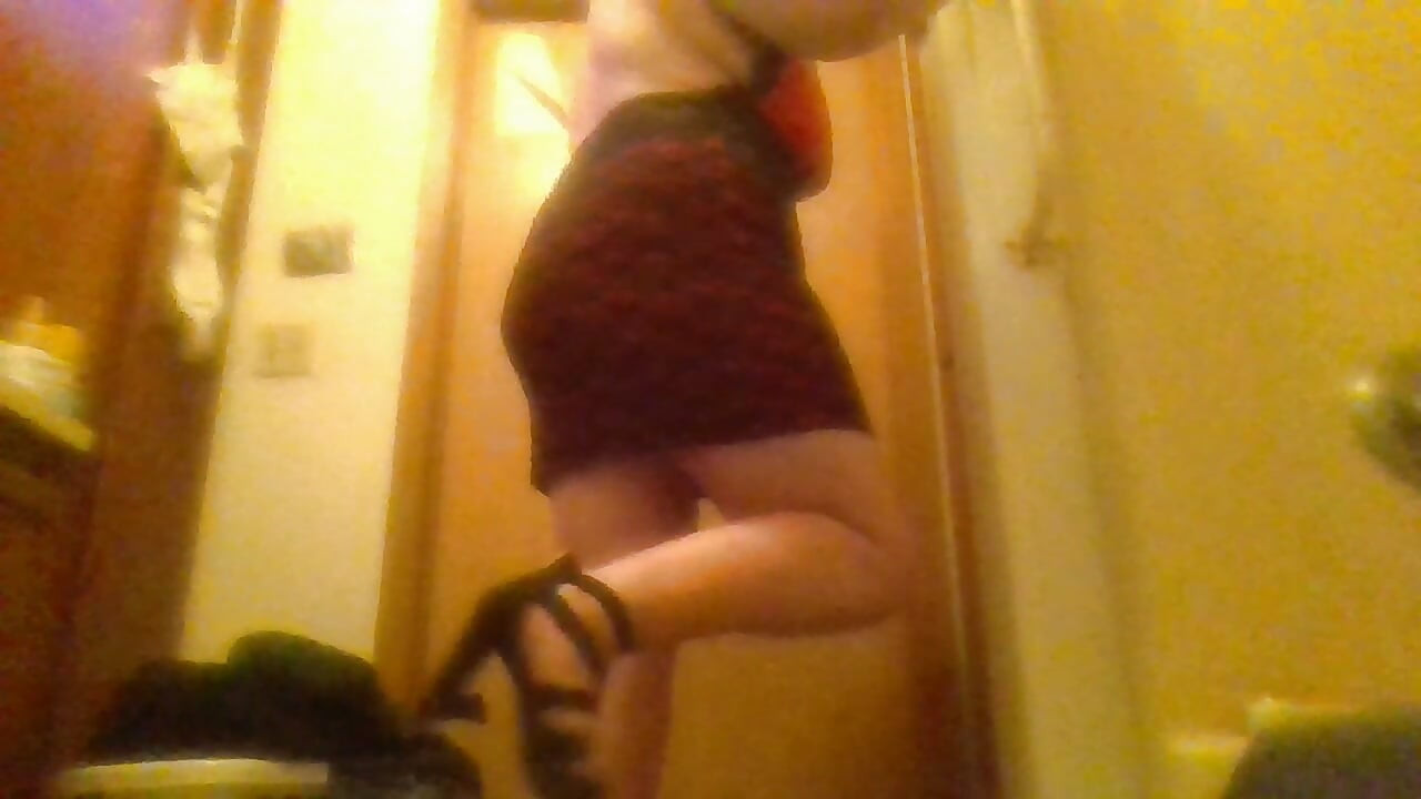 Sexy Hot Tight Pussy Big Tata Red Dress Black Panties