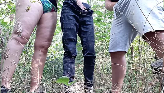 Three girlfriends masturbate riskily on the beach by the river - Lesbian...