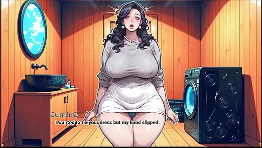 ArchAlchemy TABOO Hentai Game Ep.14 STEP SON CAUGHT with a huge BONER by the laundry machine !
