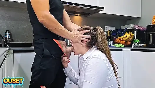 Big ass stepsister gets caught in the kitchen and ends up cumming in her ass