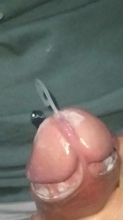Thrilling moment from "Creamy cock: cum as lubricant for a second cumshot"